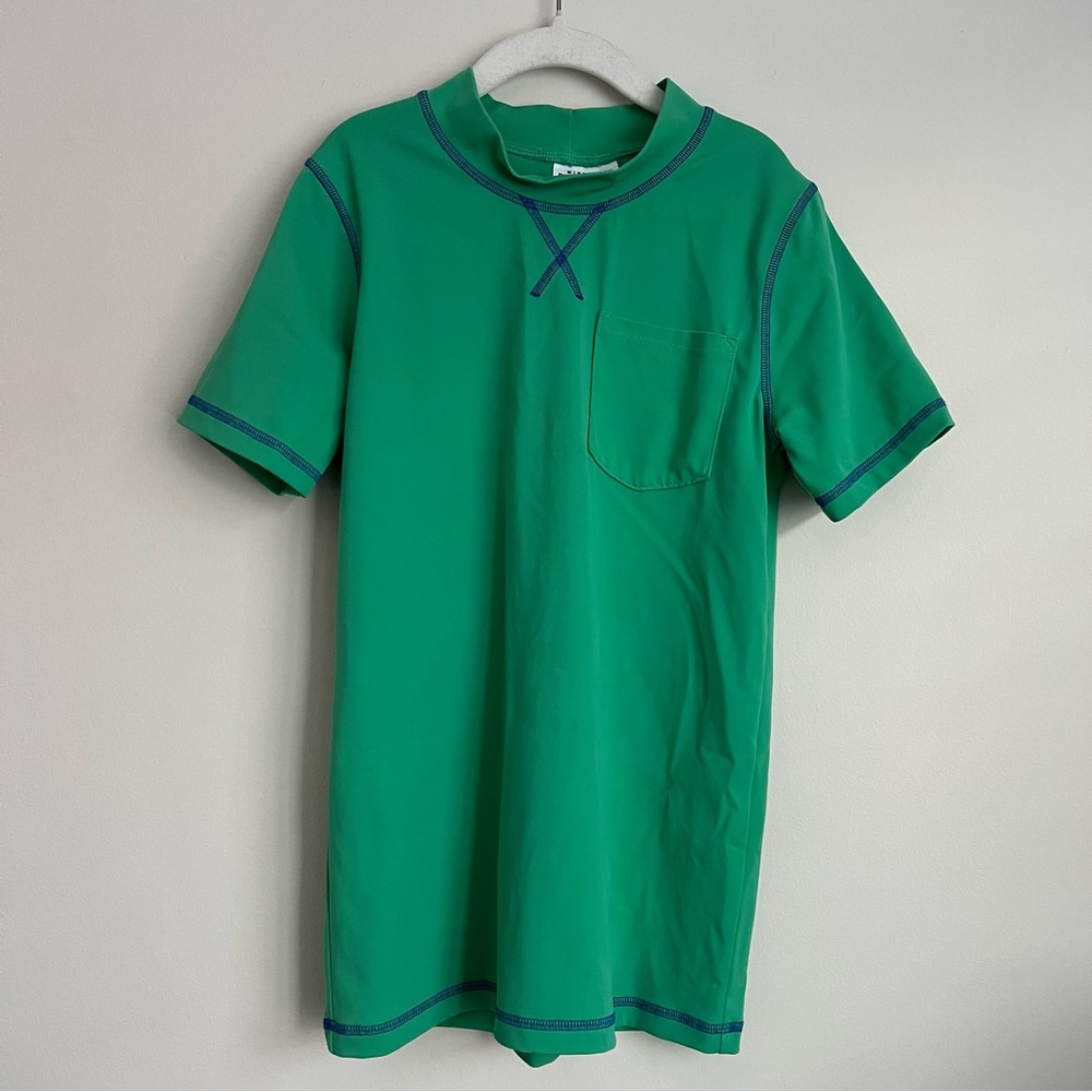 Mini Boden boys Green Short Sleeve Swim top with Pocket 11-12